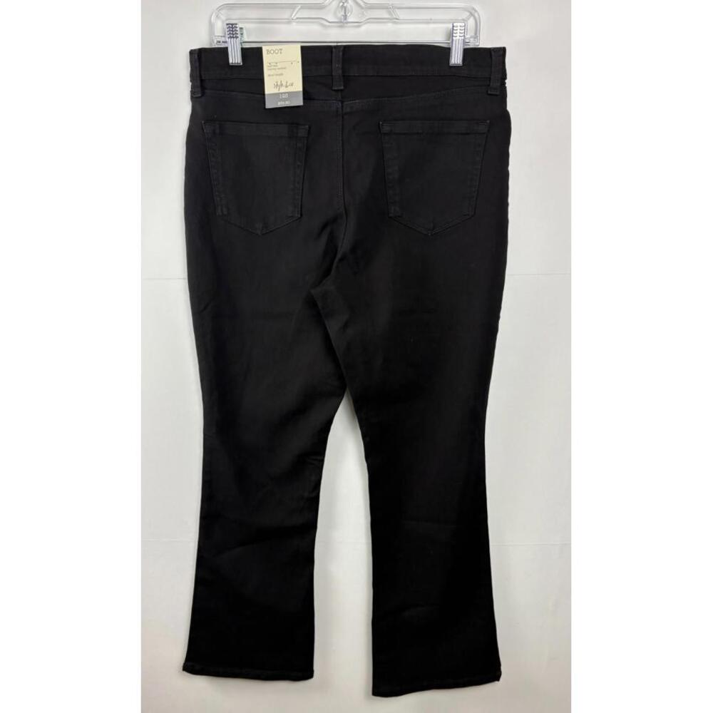 Style & Co Boot Leg Black Jeans Women’s Size 12S Stretch Mid Rise Cotton Blend - Picture 2 of 8